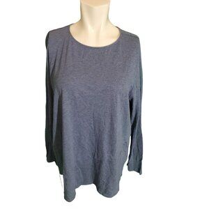 Pure Jill J. Jill Layered Asymmetric Tee Long Sleeve Heathered Blue sz XL